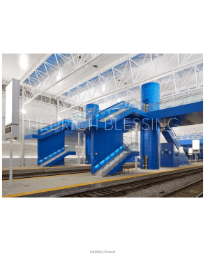 Mezzanine at dusk facing West  from Platform 1
