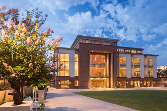 Exterior, at dusk