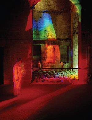 Peter Erskine'sSecrets of the Suninstallation in the Roman Forum (above left and right).
