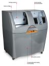 ZPrinter 450

Z Corp.

www.zcorporation.com -- Maximum build size is 8 by by 12 inches



-- No support structures on finished models



-- Automatically recycles excess powder



-- No-touch automatic binder and snap-in powder cartridge



-- Noise-suppression keeps printer quiet while in operation



-- Color applied with two standard ink-jet print heads



-- Environmentally safe build material



-- Two to four layers per minute



-- Layers range from 0.0035 to 0.004 inches thick, depending on user preference
