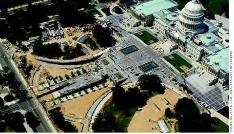 The Capitol Visitor Center—shown here in a June 12 photo—encompasses 580,000 square feet on three underground levels.
