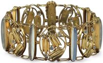 OBJECT LESSON

Original Wiener Werkstätte jewelry (such as the bracelet, shown here) commands six-figure prices on the rare occasions that it comes to market. Some 40 pieces are on display at New York's Neue Galerie this spring, and the museum's design shop is celebrating the occasion by commissioning a small collection of reproductions from Viennese artisans, in editions of five per year. A single brooch can take 180 hours to complete, which explains the limited availability.