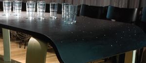 Students in Parsons' MFA in Lighting Design program designed and created a 34-seat table exclusively for the A|L awards event that uses fiber optic technology.