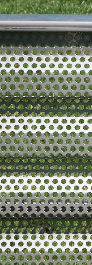 EcoScreen Perofrated ScreenwallsCentriacentria.com

10–40 percent open area allows for light control, air movement, or visibility - Available in Econolap ¾-inch corrugated panel,MR3-36 3-inch ribbed panel, Style Rib 1½-inch panel, and BR5-36 panels with 20-gauge stainless steel or 0.04-inch painted aluminum - Duragard, Duragard Plus, and Fluoro finish protective finishes available