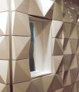 Graph modular interior wall systemFry Reglewww.fryreglet.com

Flexible aluminum grid system that adheres to existing wall systems - Prefabricated panels attach to the grid - Panels are available in a variety of metal finishes as well as four diff erent standard wood veneers - Designed in conjunction with Gensler