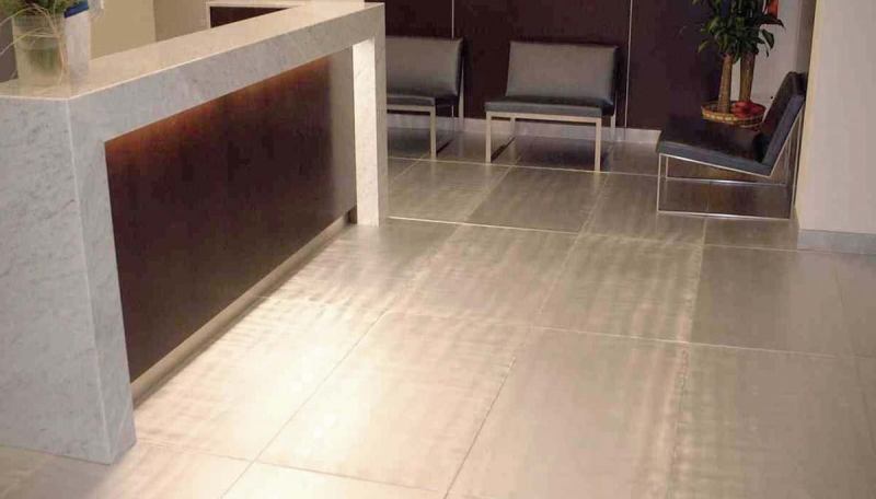 Aluminum floor tilesAluma Floorwww.aluminumflooring.com

Aluminum floor tiles come in standard and custom size - Choice of hand finishes: a random orbital circular or circular left to right - Tight-fitting panels eliminate the need for grouting - Tiles glue down to avoid the use of exposed fasteners