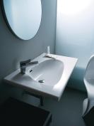 The latest additions to the Palomba Collection from Laufen include ceramic washbasins in four sizes. Created by Italian designers Ludovica and Roberto Palomba, the smallest model, at 17.7" by 14.4", can come with or without a polished underside. The 25.6" by 19.7" and 23.6" by 19.7" basins offer the same option but with a ceramic pedestal or siphon cover. The fourth and largest basin, at 47.2" by 19.7", is designed for countertop installations. laufen.com