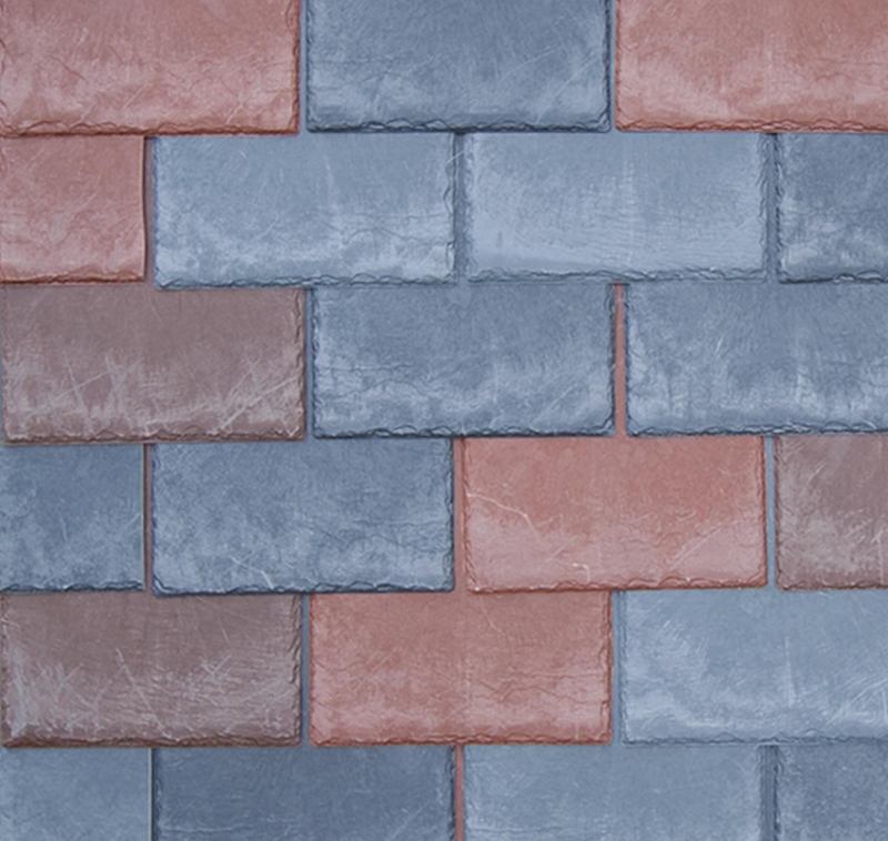 InSpire Mixes from InSpire Roofing Products eliminate the need for color-blending at worksites. Made of six mixes (Asheville, Greencastle, Manchester, Sedona, Smoky Gray, and Cranbrook), each of which contains three to five colors, the tile collection is factory mixed using crafted color ratios and shipped ready for applications, easing installation. With the appearance of natural slate, the tiles have a third of the weight and are made of resins and natural limestone that has been compression-molded. The tiles contain up to 10% recycled content and are Class A or Class C fire resistant, Class 4 impact resistant, and have a 110-mile-per-hour wind uplift rating. They also contribute toward LEED points. inspireroofing.com