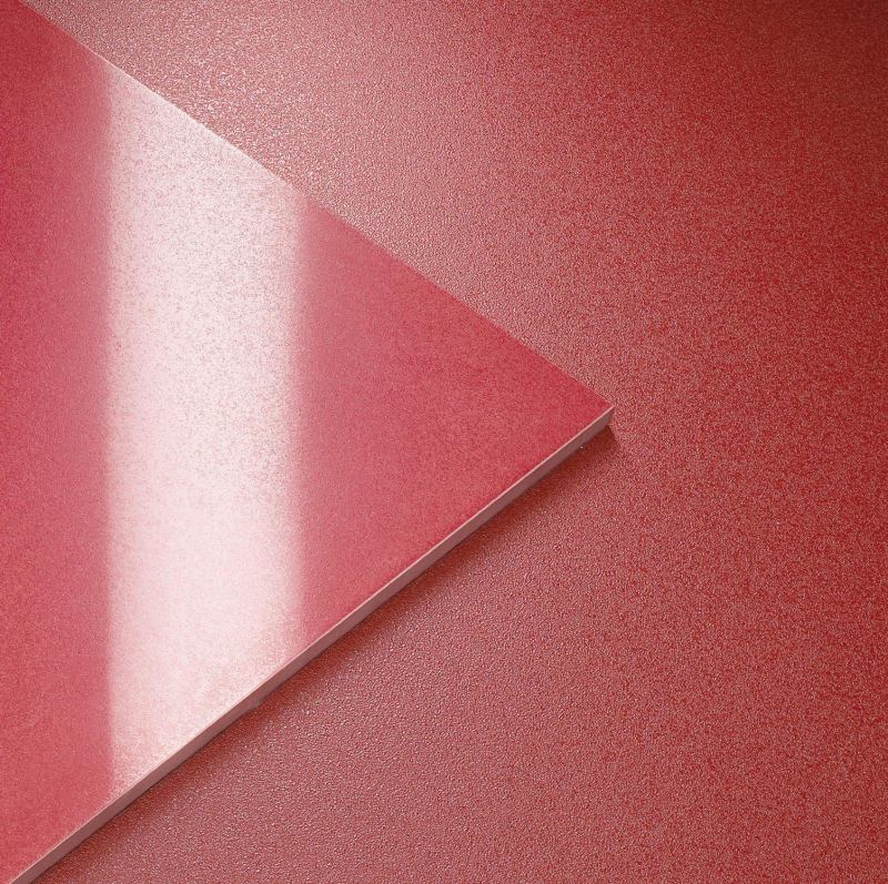 SistemA from Marazzi is a crystallized porcelain stoneware tile that has 3D properties and depth of color thanks to a new technology developed by the company. It comes in six warm, six cold, and six vibrant shades, and custom colors are available. It is suited for high-traffic public and commercial areas (including flooring in wet areas), both in interiors and exteriors and for ventilated fa§ades, and is Class A fire resistant. Made of 45% recycled material, SistemA comes in 30cm-by-60cm, 60cm-square, and 60cm-by-120cm sizes. Three special trims are available. It is not intended for use in suspended ceilings. marazzi.it