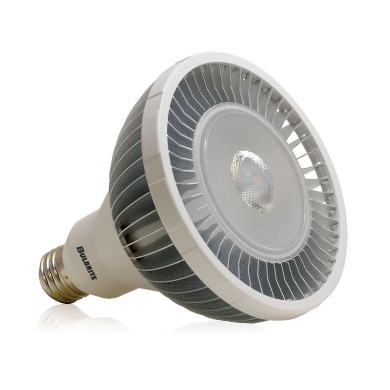Turbo LEDs from Bulbrite feature heat sink technology that eliminates the need for large aluminum heat sinks or clunky housings. Their cooling system has pure anodized 0.0236"-thick aluminum fins that are riveted to the body. The luminaires also are engineered with a low junction temperature of 149 F for optimal thermal conductivity to increase LED life to 25,000 hours, and, with an IP 65 rating, they are completely protected against dust and low-pressure water from all directions. Turbo LEDs are available in several sizes and styles, including MR16 12V; MR16 GU10 120V; PAR20; PAR30; and PAR38. They contain no mercury or lead. bulbrite.com
