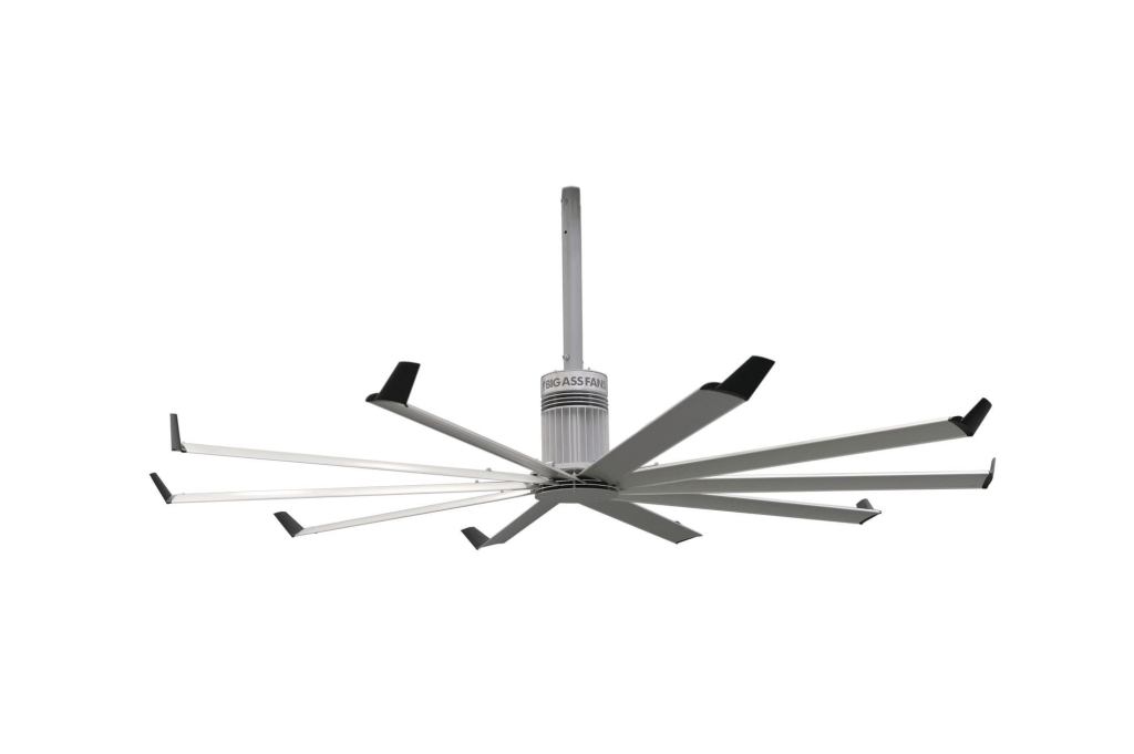 Isis has been redesigned by Big Ass Fans to include 10 aerodynamic winglets, which minimize drag, increase airflow, and maximize efficiency. Weighing less than 100 pounds, Isis is 8' to 10' in diameter and is designed for commercial spaces. It can be installed in areas with ceilings as low as 12' and has a near-silent mover that operates at 40 dBA at maximum speed. In addition to its own efficient operation, Isis also aids in energy conservation by reducing the workload of heating and cooling systems, covering nine times the area of a 52" ceiling fan. It has a clear-anodized-aluminum finish with three standard colors, white, black, and chestnut. bigassfans.com/isis