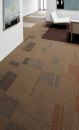 Tandus Floorings District, designed by Suzanne Tick, uses basic geometric forms influenced by the paintings of Piet Mondrian. Available as both a modular carpet and Powerbonda hybrid resilient sheet flooringDistrict comes in three patterns and 17 colors. Both are made with Antron Lumena solution-dyed type 6,6 nylon. Modular sizes include 18", 24", and 36" squares. Powerbond is installed in 6' by 100' sheets, and it has one of the lowest embodied energy ratings of any flooring. Available backings include ER3, made from recycled content, and ethos polymer, made from the film used in recycled safety glass and windshields. tandus.com