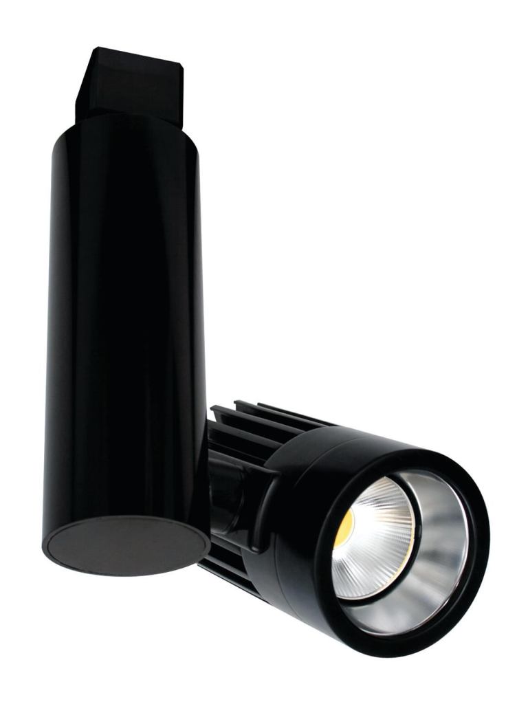 Designed for high-performance accent lighting, Intense Lightings MB-LED track luminaire is designed for applications such as retail, restaurants, hospitality, or galleries. Capable of delivering up to 51 lumens per watt, the MB-LED is available with two lumen packages, 650 lumens or 900 lumens. The luminaire features high-quality uniform illumination without pixilation and optimal glare control. Three optical distributions are available including 24-degree narrow flood, 32-degree flood, and 50-degree wide flood. The fixture is available in satin silver, satin black, semigloss white, and custom powder coat. intenselighting.com