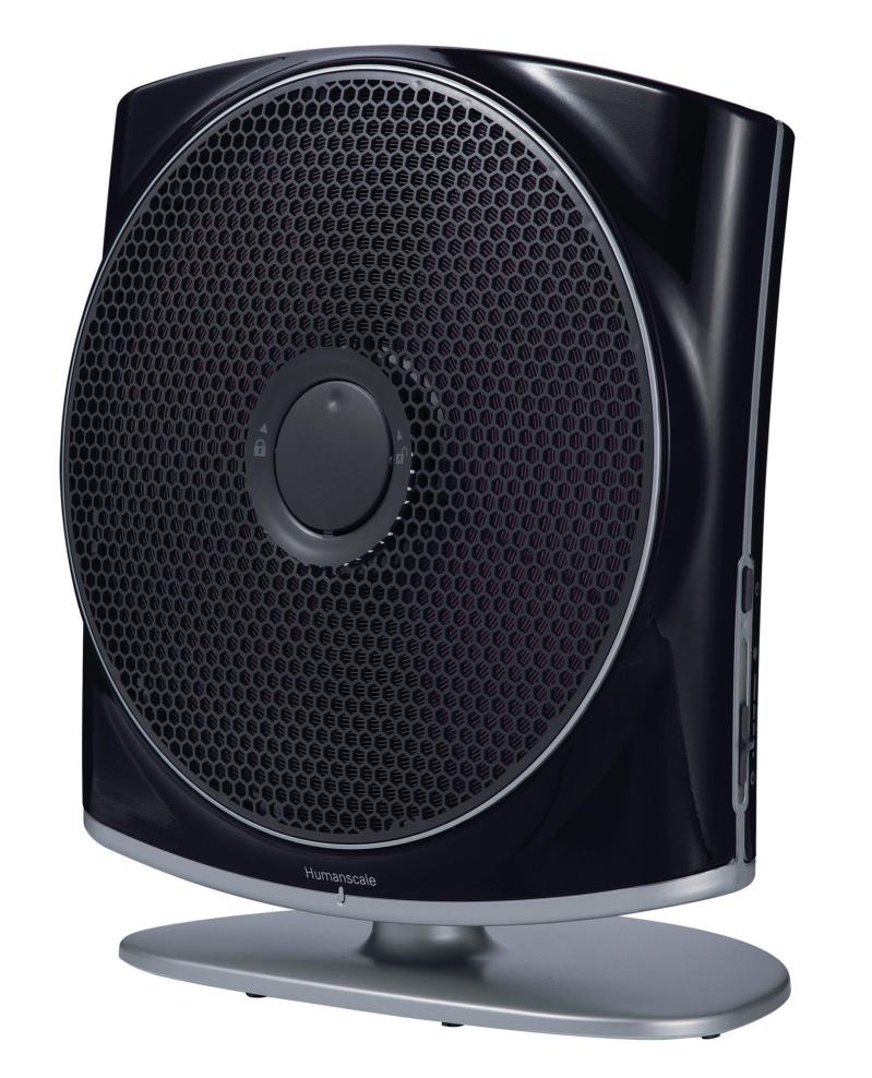 Humanair Personal Zone Air Purifier from Humanscale is designed for contract interior and hospitality applications. It uses Clean Air Zone Technology to purify air around an individual, removing 99% of airborne toxins and contaminants. It incorporates Disposable Electrostatic Precipitation Technolgy, which uses a tightly coiled paper filter that can be vacuumed and reused. The purifier uses 22W of power, operates in near silence, creates minimal draft, produces no ozone, and comes in black, white, and metallic red. humanscale.com