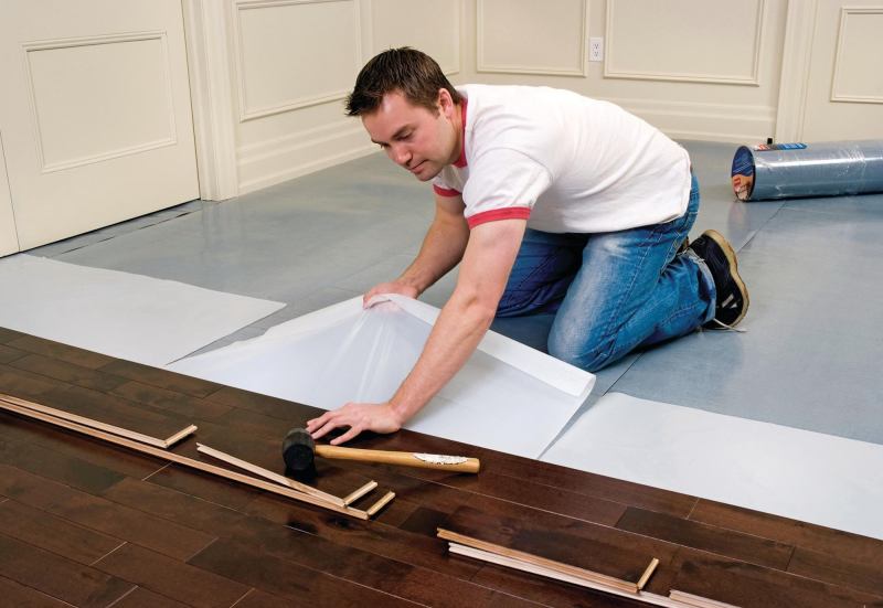 Elastilon by Supra Floors is a nontoxic and emissions-free membrane with ergonomic, thermal, and acoustic properties that allow for stick-and-peel installation of 5/16" to 1" solid hardwood. This reduces installation time by 50% to 70%, according to the company. Elastilon can be used in any residential or commercial flooring application and allows hardwood to be installed on above- or below-grade concrete, which eliminates the need for subfloor construction, nails, or glue. Elastilon creates a floating floor that can be walked on immediately and affords easier access to the floor beneath than hardwood installed the conventional way. suprafloors.com