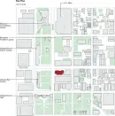 The site plan shows the museum's prominent position in red and its proximity to other major landmarks on Independence Mall.