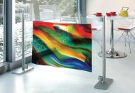 Lamberts Art Glass from Bendheim is a series of unique, mouth-blown glass sheets. Multiple options are available, including solid colors and patterns that incorporate color streaks and cracked textures. Maximum glass sheet size is 24" by 36". Sheets are approximately 1/8" thick. ¢ bendheimartglass.com