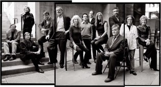 U.Va.'s Design Trust (left to right) W.G. Clark, Karen Van Lengen, William Sherman, Warren T. Byrd Jr., Willard Scribner, Lucia Phinney, Joshua Stastny, Jeff Bushman, Robin Dripps, Anselmo Canfora, Peter Waldman (seated), Sandra Illescu, Judith Kinnard