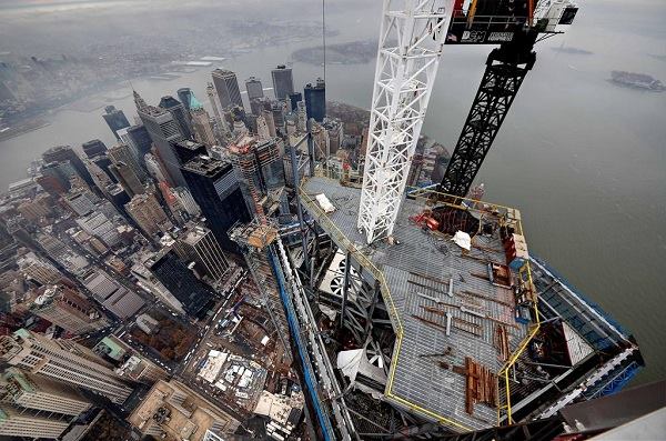 A view from the north crane at the top of One WTC, courtesy of @WTCProgress.