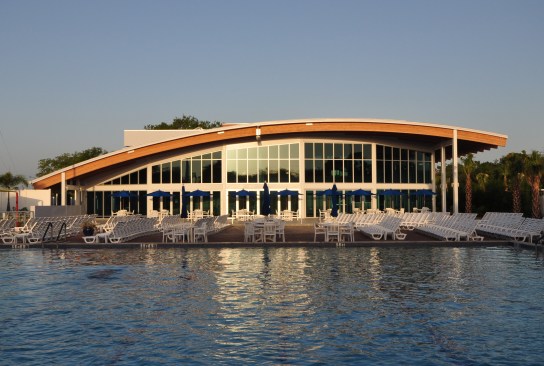 View across exterior Pool