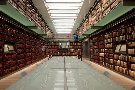 A view of the library stacks.