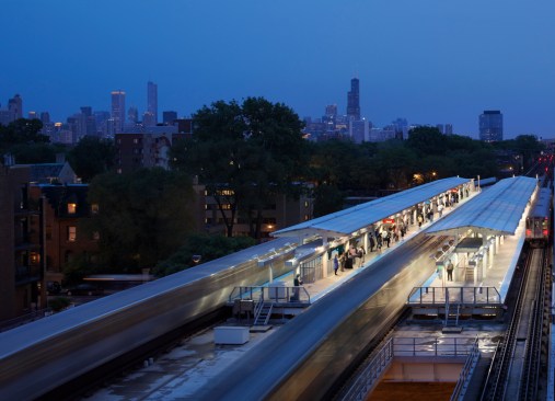 Arrival platforms at night