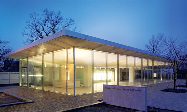 Toshiko Mori Architects' design for the new Eleanor and Wilson Greatbatch Pavilion at the Martin House complex in Buffalo creates a public face for the house museum and provides education space and ticket concessions