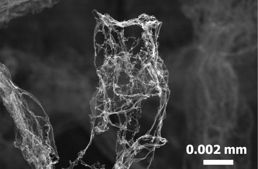 Detail of the microscopic structure of aerographite