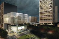 The master plan for the SandRidge Energy headquarters in Oklahoma City, designed by Rogers Marvel Architects, includes five buildings.