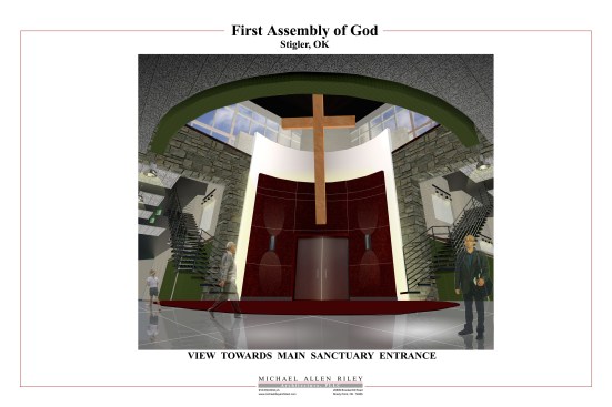 main corner entrance to sanctuary