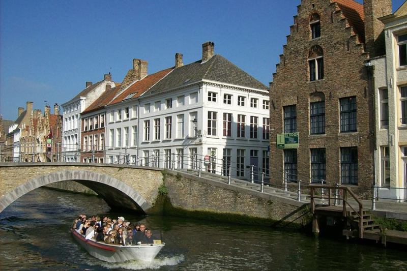 Canal in Bruges, Belgium. Taken in October 2010.