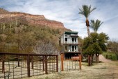 Overall view of Treehouse with Brandenberg Mountain backdrop.