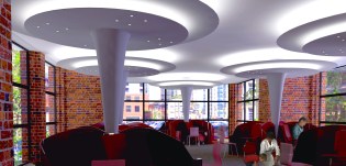 Vertical pods waiting area.