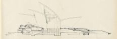 Longitudinal section through major hall.