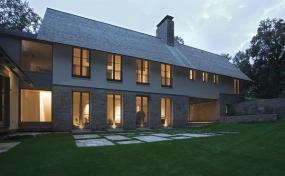 The homes back side has river views.