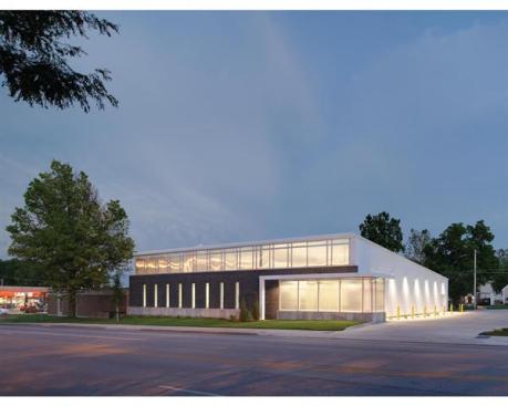 Sited in a prominent downtown location, the building makes a dignified statement on a shoestring budget.