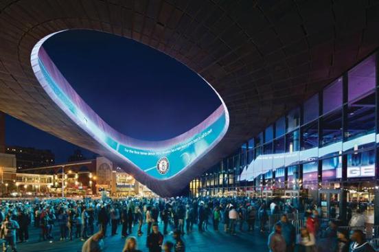 Underneath+the+cantilever+at+the+entrance+to+the+Barclays+Center.