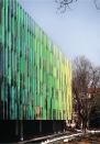 The skin of the 140,000-square-foot Pietro Barilla Children’s Hospital, designed by Open Building Research, is partially wrapped by a vibrant array of aluminum fins.