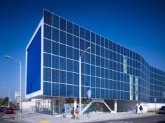 South facade, featuring Solar Wall.
