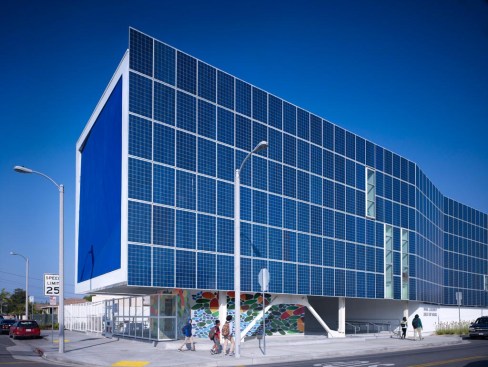 South facade, featuring Solar Wall.