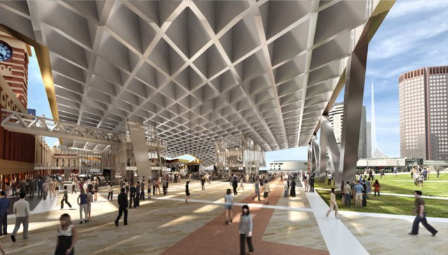 New concourse and urban green.