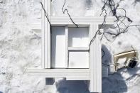 A fast-weather architectural probe constructed by University of Minnesota architecture students Daniel DeVeau, Kelly Greiner, and Kaylyn Kirby.