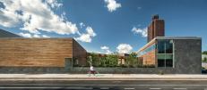 Wherever possible, the architects incorporated West African–inspired patterning into the Weeksville Heritage Center, as in the Vermont Structural Slate wall panels.