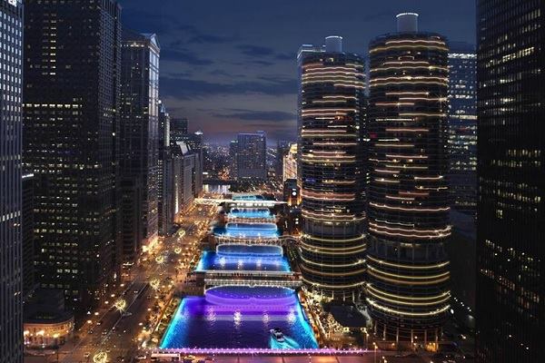 A rendering provided by the City of Chicago of the proposed light project.