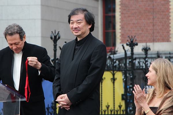 Shigeru Ban, Hon. FAIA, receives the Pritzker Architecture Prize at a ceremony held at Amsterdam's Rijksmuseum on June 13.