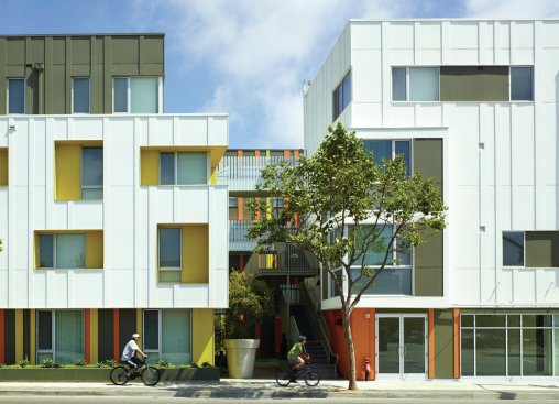 The pedestrian-scaled exterior.