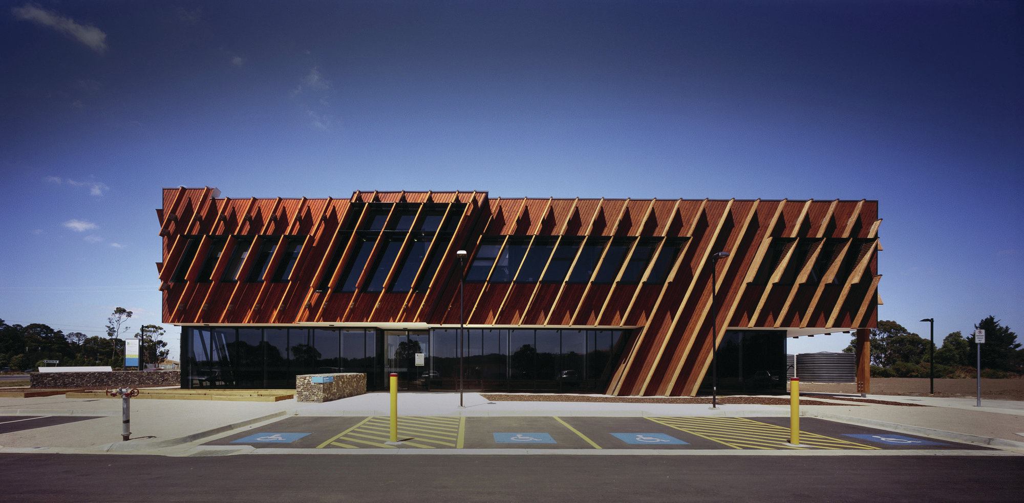 Detail: Glulam Timber Fins Provide Texture and Shade