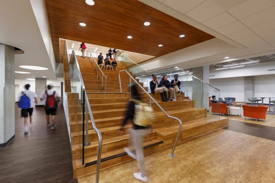 E3 Civic High, by LPA - Interior steps.