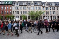 Protestors marching to Baltimore's City Hall on April 29.