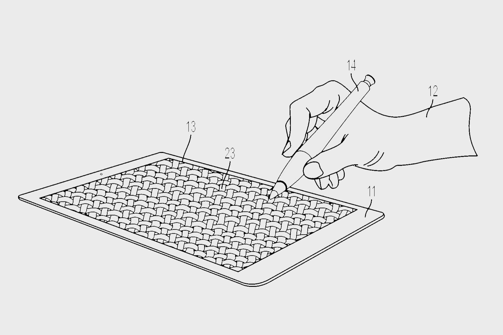 A diagram from one of two stylus patents recently filed by Apple.